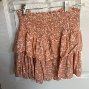 Coral floral skirt